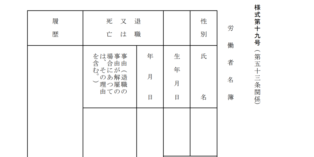 労働者名簿とは 書き方ガイド 記入例 テンプレート 保管方法 カオナビ人事用語集